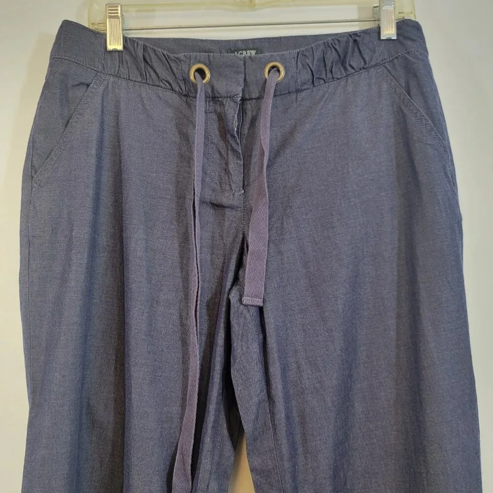 J. Crew Pants City Fit Chambray‎ 100% Cotton Sz 6 NWOT